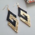 Pendientes cubos hechos a mano con cuentas Miyuki