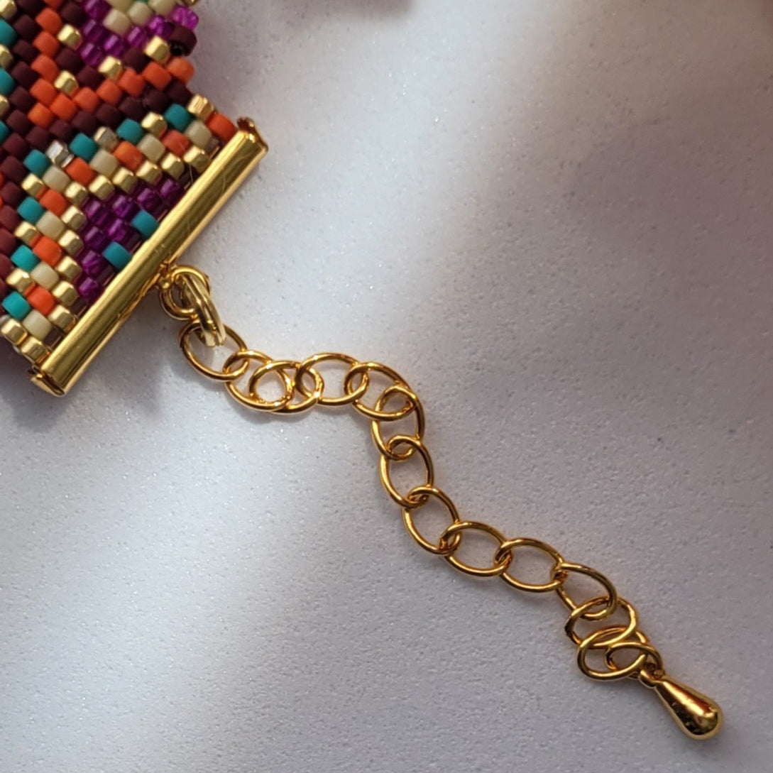 brazalete boho hecho a mano con cuentas miyuki